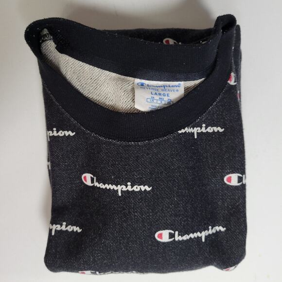 VTG‎ 90s Champion Reverse Weave AOP Heavy Tshirt Size L Athletic Logo Spellout - Picture 8 of 8